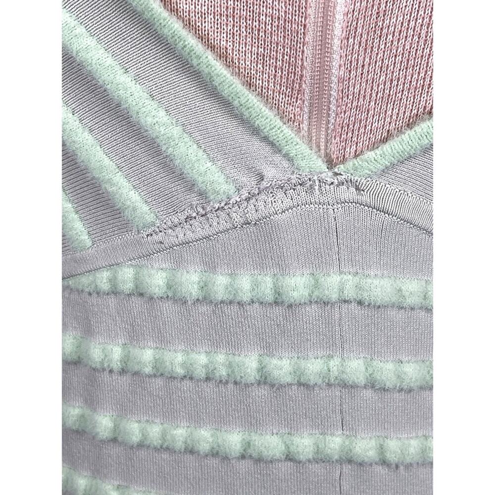 Alexis Marce Off the Shoulder Knit Mint Green Striped Maxi Dress Size Large - Picture 9 of 11